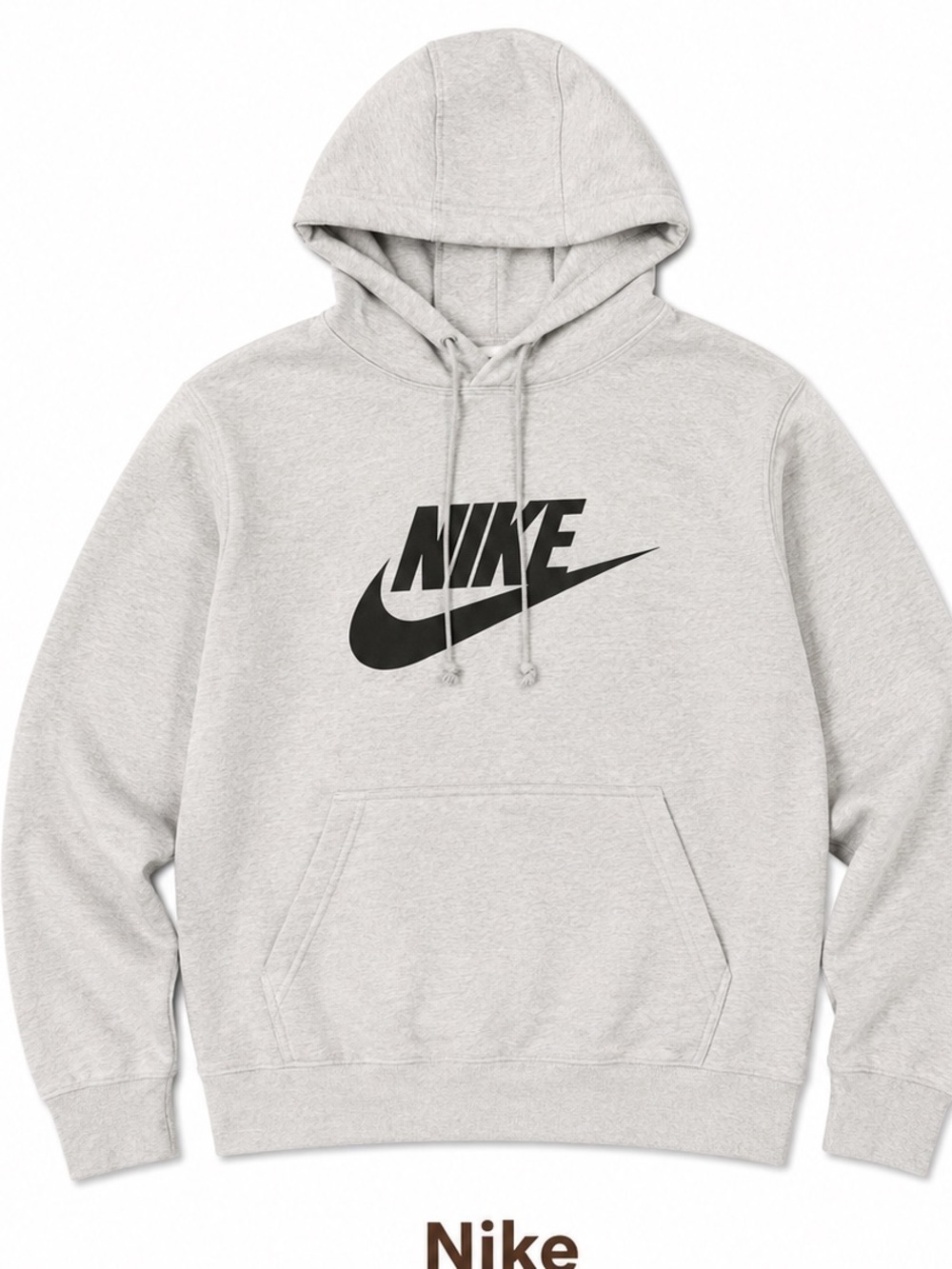 Nike Light Gray Hoodie with Black Swoosh Logo